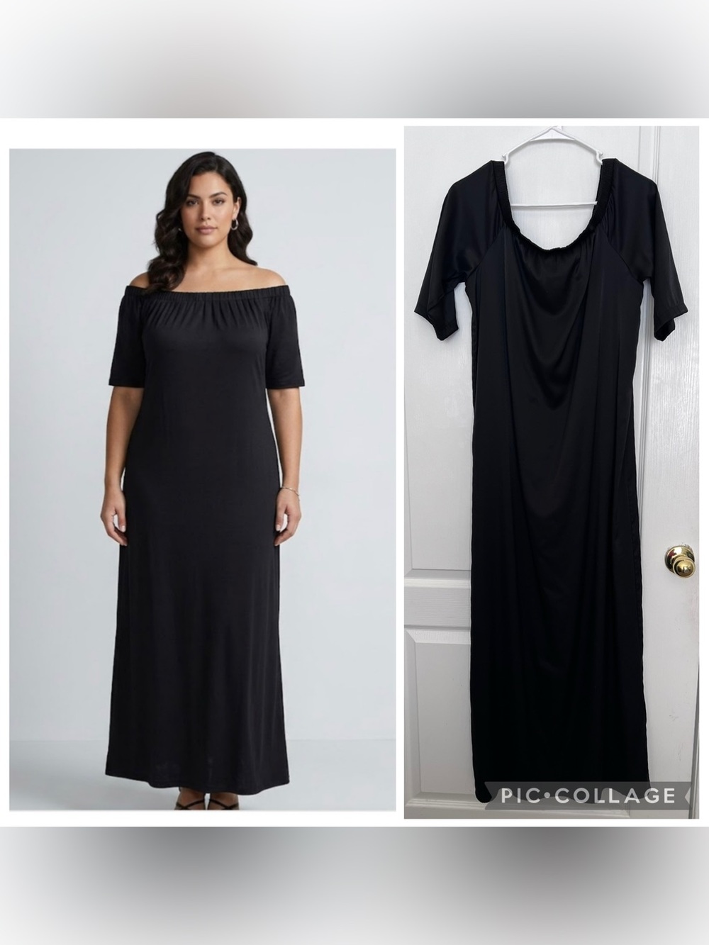 Verda Women's Black Off-Shoulder Maxi Dress size 44